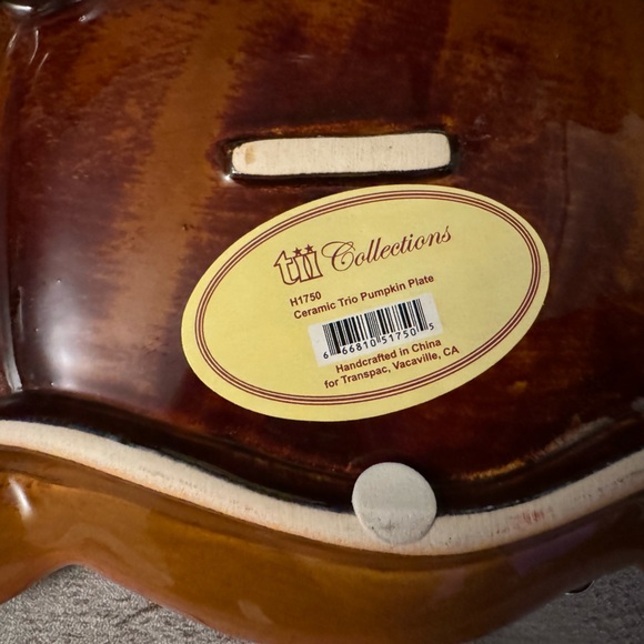 Pumpkin Trio Ceramic Plate TII Collections - Picture 4 of 13